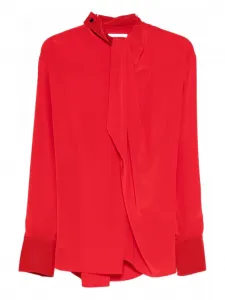 Блузка с галстуком на шее Victoria Beckham, красный