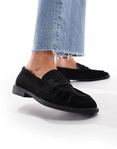 Туфли-лоферы SEQWL Hershe с рюшами из черной замши