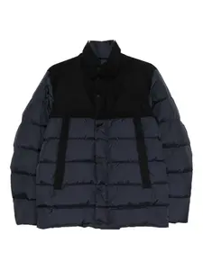 Стеганое пальто с панелями Herno, синий