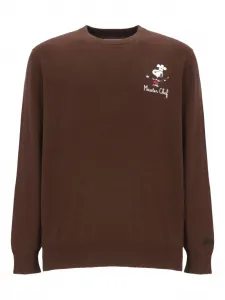 Свитер с вышивкой Snoopy из коллекции X Peanuts и круглым вырезом Mc2 Saint Barth, коричневый
