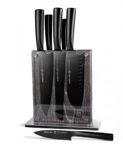 Набор ножей Cutlery Jet из 7 предметов с подставкой Schmidt Brothers, Black