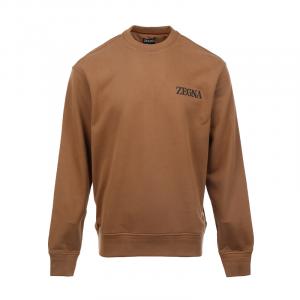 Свитшот Zegna с тисненым логотипом Ermenegildo Zegna, Coffee