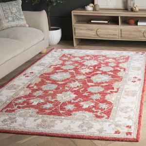 Ковер SAFAVIEH, 122 x 183 см, - коллекция Heritage - Red & Ivory, ручной работы из шерсти, идеально для гостиной, спальни, столовой (HG125Q)