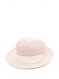 Шляпа с полосатой лентой Eleventy, розовый