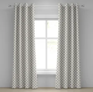 Штора ABAKUHAUS с люверсами в виде якоря, абстрактный ретро-морской мотив, клетчатый узор, яхтенная тема, декоративные двухпанельные шторы, 280 см x 175 см, белый и черный