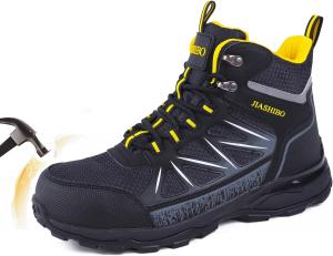 Рабочие ботинки с стальным носком для женщин - утепленные рабочие ботинки, стальные кроссовки, удобные строительные ботинки, легкая рабочая и защитная обувь, подарки для строителей Blapek, Black/Yellow
