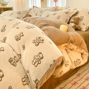 Disney Пододеяльник 220х240 см, флис, цвет Milk Coffee Bear