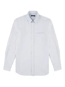 Рубашка из хлопкового оксфорда в полоску Slowear, синий