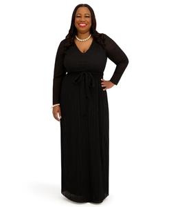 Женское платье с V-образным вырезом и длинными рукавами Kasper, Black