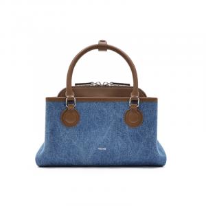 MUVA Джинсовая многослойная сумка среднего размера женская в синем цвете, Denim Blue