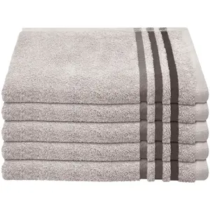 Гостевые полотенца Skyline Color из 100% хлопка с элегантной полосатой каймой MADE IN GREEN by OEKO-TEX Schiesser, светло-серый
