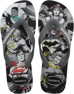 Havaianas - Топ Герои DC Удобные, прочные и легкие шлепанцы с подошвой с героями и злодеями, унисекс, взрослые, черный/серый