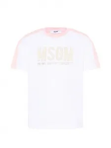 Футболка с нашивкой-логотипом и короткими рукавами MSGM Kids, белый