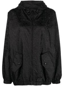 Moschino куртка с капюшоном и логотипом, черный