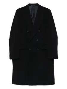 Двубортное шерстяное пальто Caruso, черный