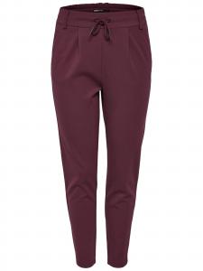 ONLY Брюки Slim fit с защипами спереди 'Poptrash' в цвете Wine Red