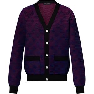 Оптический кардиган с монохромным жаккардом LOUIS VUITTON, фиолетовый