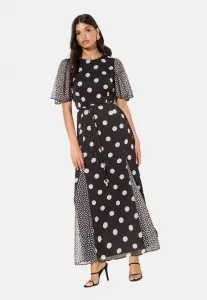 Платье-Макси с коротким рукавом, облегающее фигуру, для невысоких девушек. Friends Like These, Black White