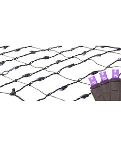 Рождественская гирлянда из светодиодной сетки для ствола дерева фиолетового цвета размером 2 на 8 футов - коричневый провод Northlight, purple