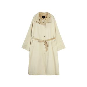 ELLE Тренч женский Khaki Stand Collar Moderate