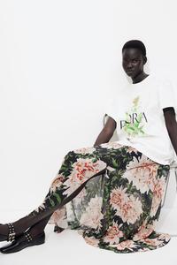 Прозрачная юбка миди H&M, мультиколор