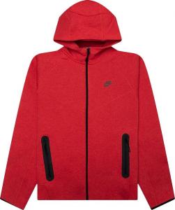 Худи Nike Sportswear Tech Fleece Windrunner 'Light University Red Heather/Black', красный