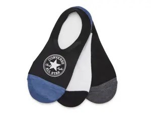 Носки Converse Flat Knit Women's No Show - 3 шт., черные/белые/розовые