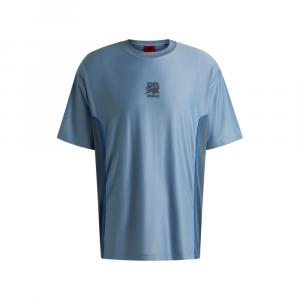 Футболка HUGO x RB из структурированного джерси с кантом, синий