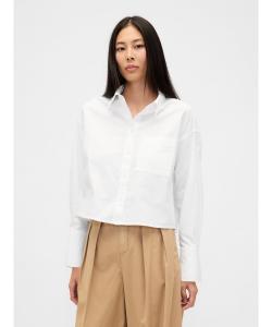 (W) Укороченная рубашка с прямым низом из органического хлопка