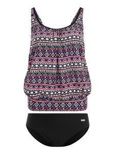 Комплект бикини LASCANA Oversize Tankini, цвет schwarz-bunt