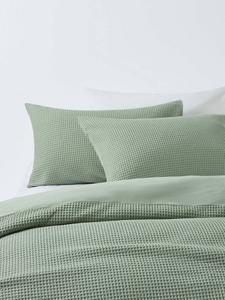 Комплект постельного белья Aurelia из чистой хлопковой вафельной ткани John Lewis, Soft Green
