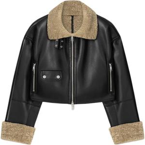 NANUSHKA Куртка из дублированной овчины, Black