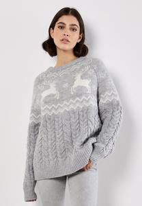 Джемпер Apricot REINDEER CHUNKY CABLE, Grey