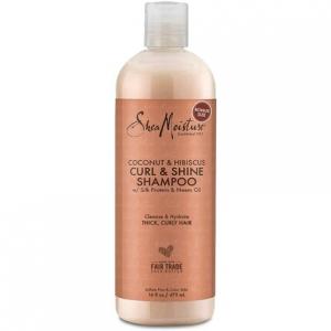 Шампунь Shea Moisture Coconut & Hibiscus Curl & Shine с маслом ши, кокосовым маслом и витамином E — семейный размер, 16 жидких унций Sheamoisture
