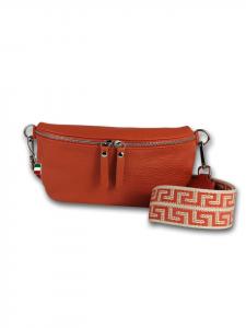 Кожаная поясная сумка Florence, оранжевая, папайя, примерно 25 см Florence