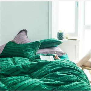 YUSIWOAL Комплект постельного белья кремовый хлопок с кисточками Green