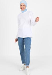 Топ с длинными рукавами REFKA BASIC Modanisa, белый