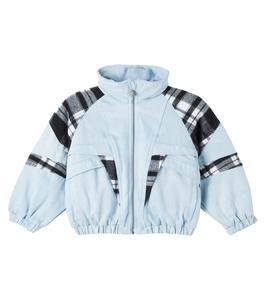 Джинсовая куртка в клетку Stella McCartney Kids, светло-синий
