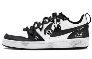 Кроссовки Nike Court Borough Skateboard Shoes Women's Low-Top Black White, черный/белый