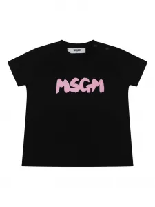 Футболка с логотипом MSGM Kids, черный