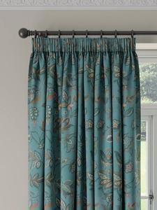 Cordelia цветочное плетение парные подкладочные карандашные складчатые шторы John Lewis, Soft Teal