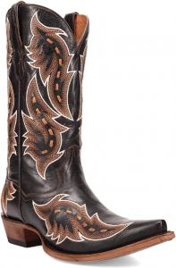 Мужские повседневные ботинки Dan Post Boots Racer с вышивкой, зауженный носок, средняя длина голенища - коричневые