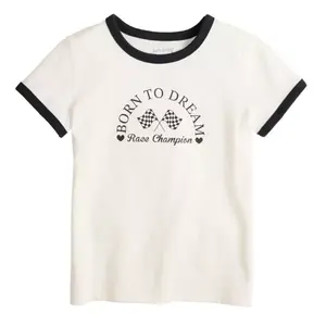 Футболка с принтом для девочек 4-12 лет Jumping Beans, цвет race flag ivory