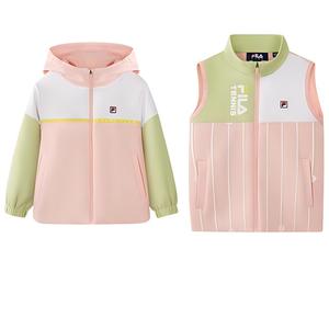 Повседневная спортивная одежда Легкая розовая пряжа Детская Футболка FILA KIDS, Легкая прозрачная розовая