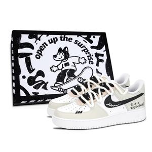 Кроссовки для скейтбординга Air Force 1 Low Top унисекс светло-серые Nike, Light Gray