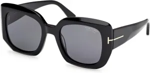 Женские солнцезащитные очки Tom Ford Carla Polarized Smoke Square FT1220 01D 52
