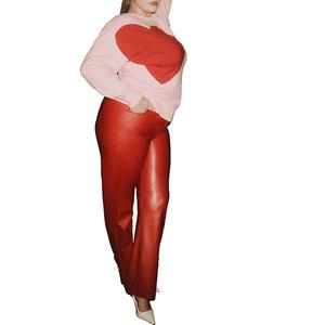 Женские брюки из искусственной кожи с разрезом по низу Plus Size Eloquii, Barbados Cherry