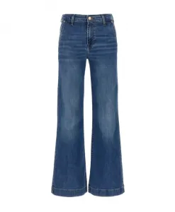 Современные джинсы-клеш с высокой талией для додзе 7 For All Mankind, синий