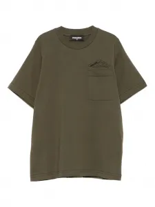 Футболка с вышивкой DSQUARED2 KIDS, зеленый