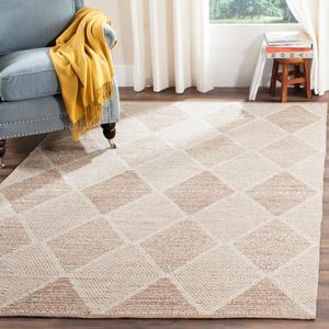 Ковер SAFAVIEH, 275 x 366 см, Montauk Collection, бежевый, ручной работы из хлопка, идеален для помещений с высокой проходимостью в гостиной, спальне (MTK822E)